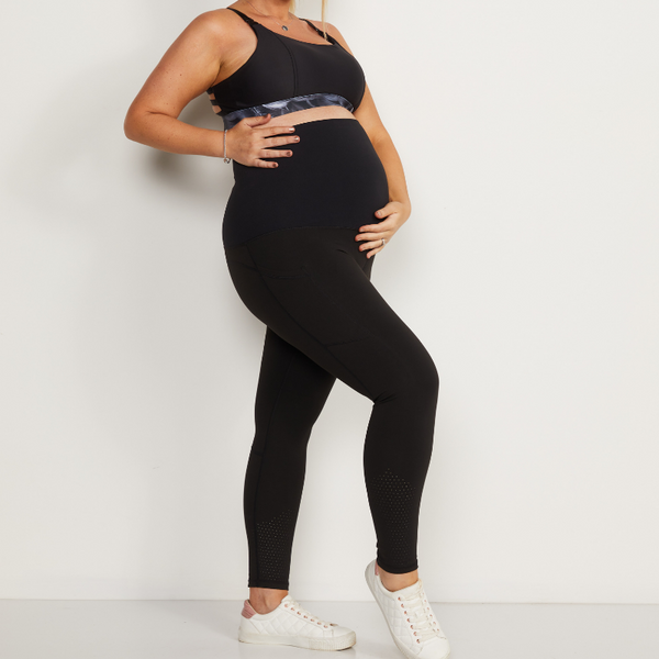 Amazon.com: Bump'n Solid Knit New Mama Maternity and Postpartum Pregnancy  Leggings for Women (Large, Black) : Health & Household