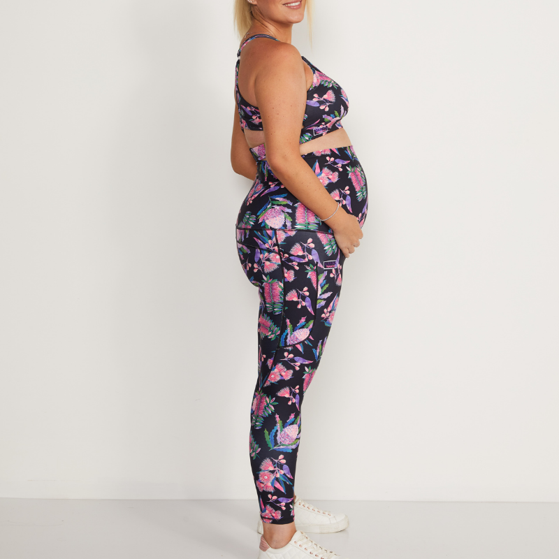 Floral top maternity leggings